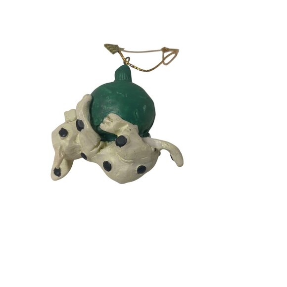 Dalmatian Puppy Christmas Ornament With Green Ball 2" - Picture 3 of 5